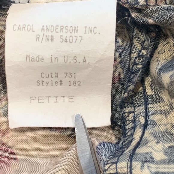 Vintage 80s Midi Skirt Patchwork Navy Blue Burgundy Floral OOAK Custom Metallic - Picture 7 of 11